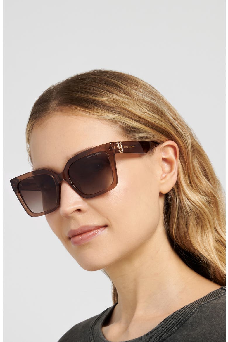 55mm Gradient Cat Eye Sunglasses, Alternate, color, BROWN/ BROWN SF