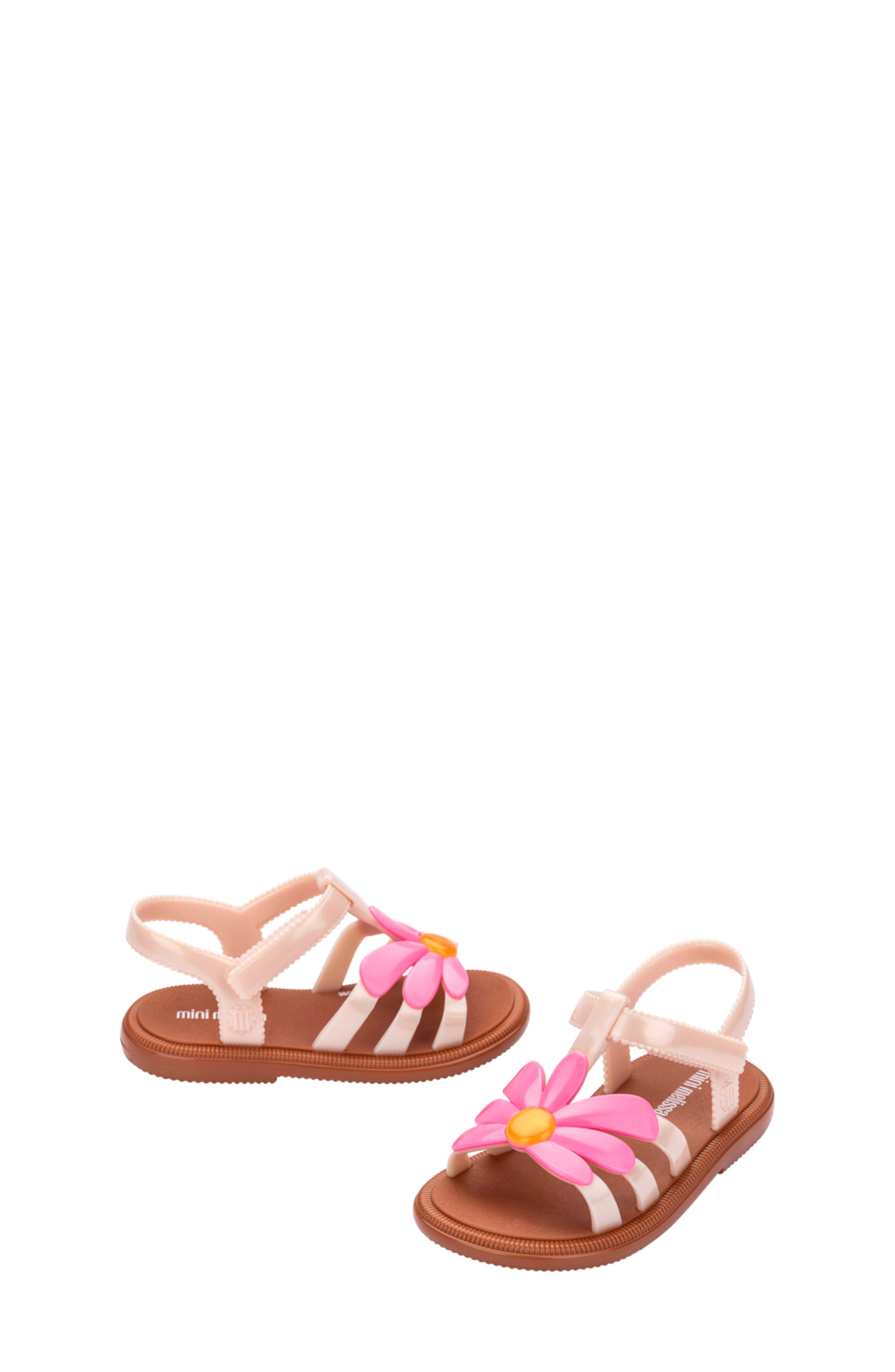 Kids' Hip Bloomy Ankle Strap Sandal, Alternate, color, BROWN/PINK