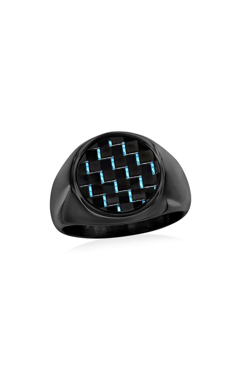 Metallo Men's Carbon Fiber Signet Ring, Main, color, 