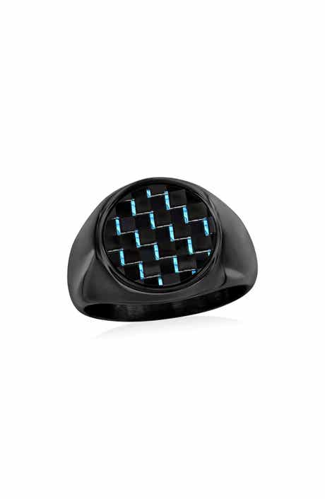 Metallo Men's Carbon Fiber Signet Ring