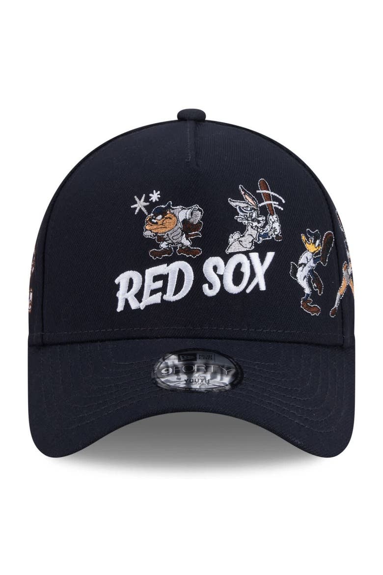Youth New Era Navy Boston Red Sox Looney Tunes A-Frame 9FORTY Adjustable Hat, Alternate, color, Navy