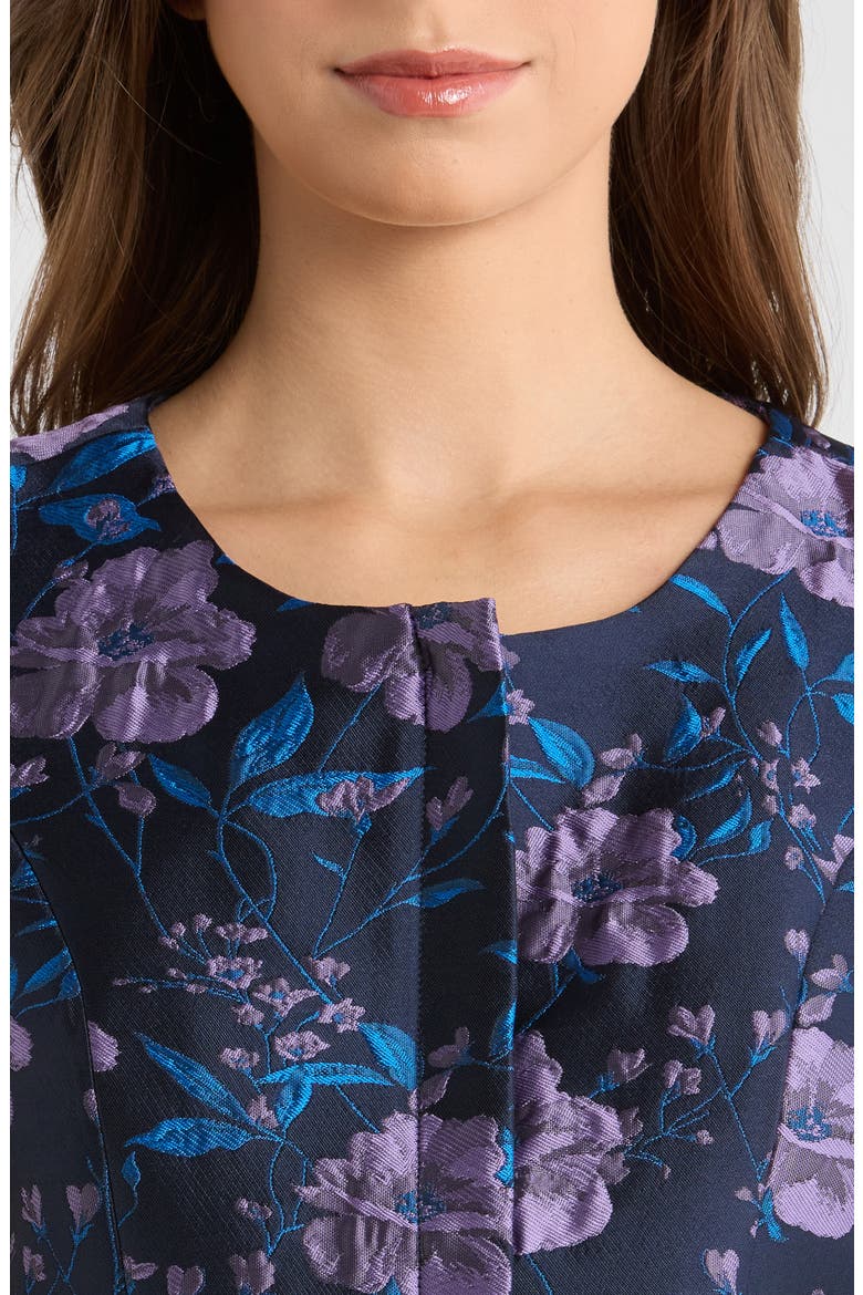 Nicole Jacquard Sleeveless Zip-Front Top, Alternate, color, NAVY-MULTI