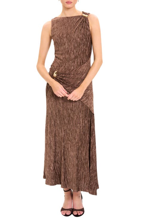 Textured Drape Maxi Dress