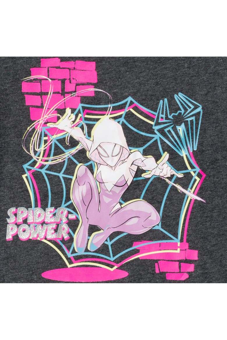 Spider-Verse Ghost-Spider T-Shirt and Tutu Skirt Set, Alternate, color, Ghost Spider Pink