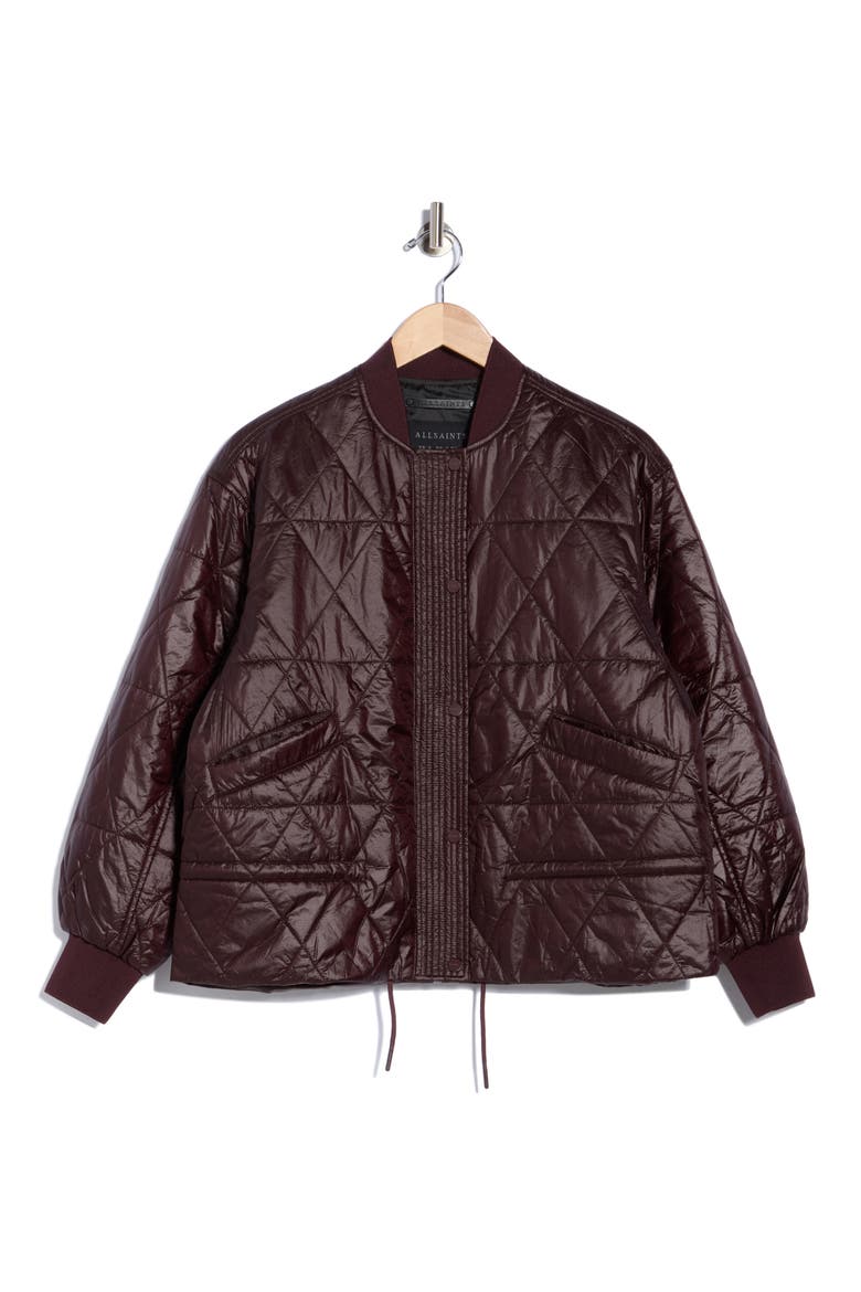 Alii Quilted Bomber Jacket, Main, color, OXBLOOD RED