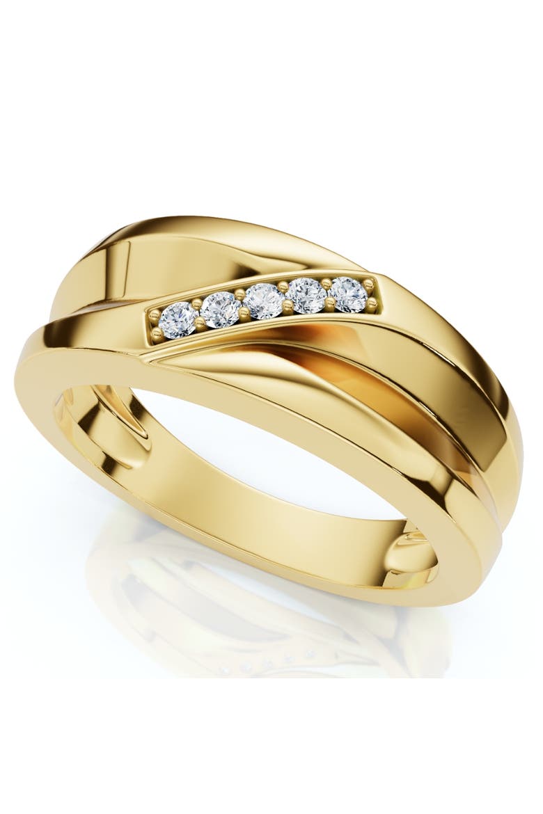 Men's Diamond Wedding Ring Lab Grown 10k Gold, Main, color, 10k Yellow Gold