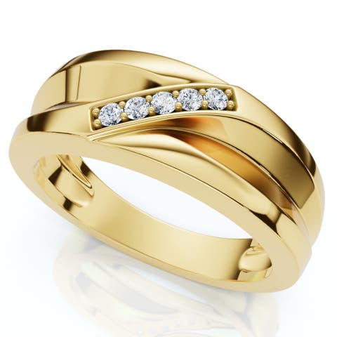 Men's Diamond Wedding Ring Lab Grown 10k Gold