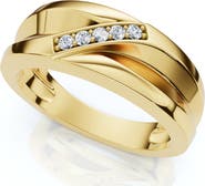 Bliss Diamond Men's Diamond Wedding Ring Lab Grown 10k Gold