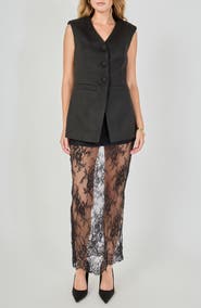 Endless Rose Lace Mixed Media Sleeveless Maxi Dress