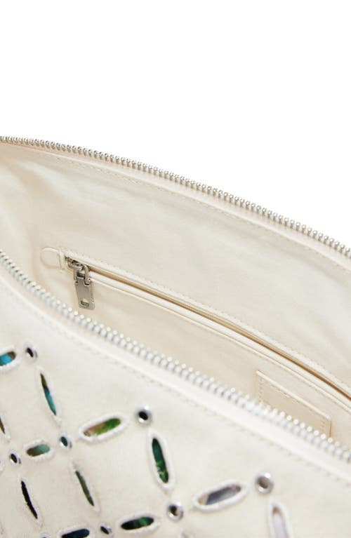 Desigual Medium Perforated Crossbody Bag In Beige