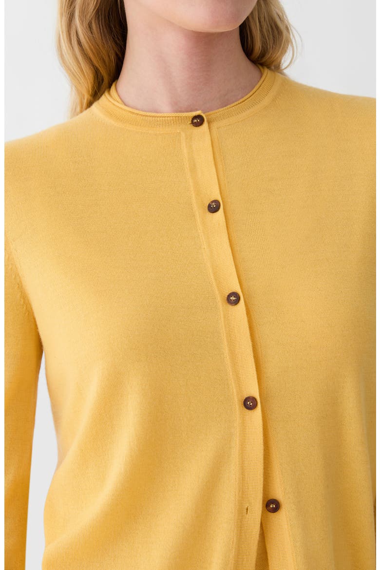 Cashmere Crewneck Cardigan, Alternate, color, DAISY