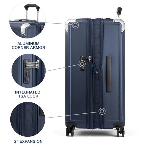 Travelpro Platinum Elite Hardside Expandable Checked- Large 28-inch Spinner Wheel Luggage In True Navy Blue