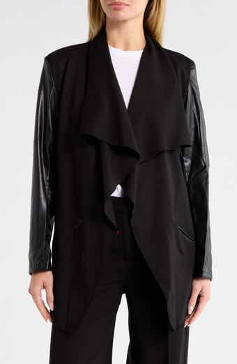 Faux Leather Sleeve Ponte Jacket