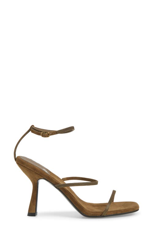 Jeffrey Campbell Monica Ankle Strap Sandal In Khaki Suede