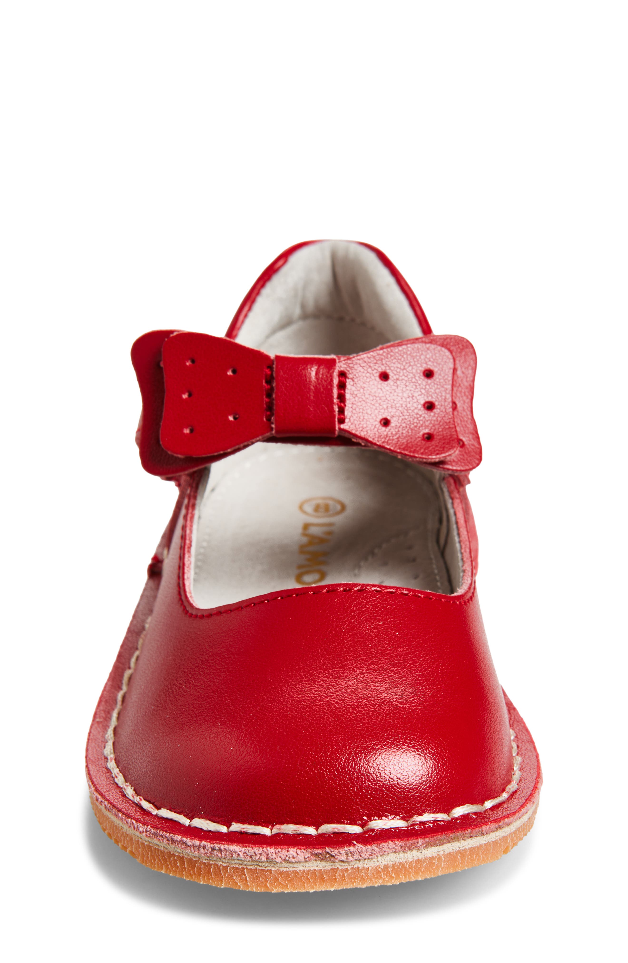 Iris Bow Mary Jane Flat, Alternate, color, RED