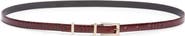 TOM FORD Croc Embossed Patent Leather Skinny Belt