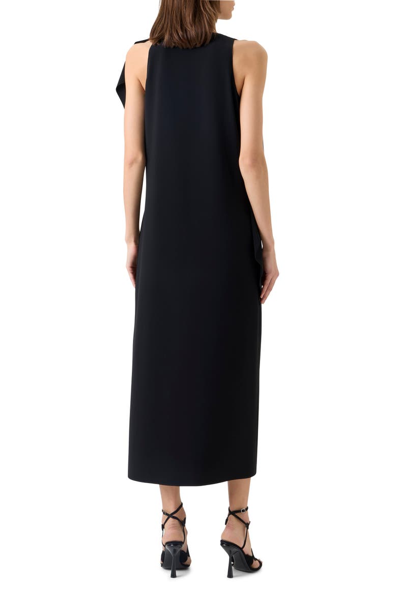 Papercut Flower Laser Cut Crepe Dress, Alternate, color, BLACK