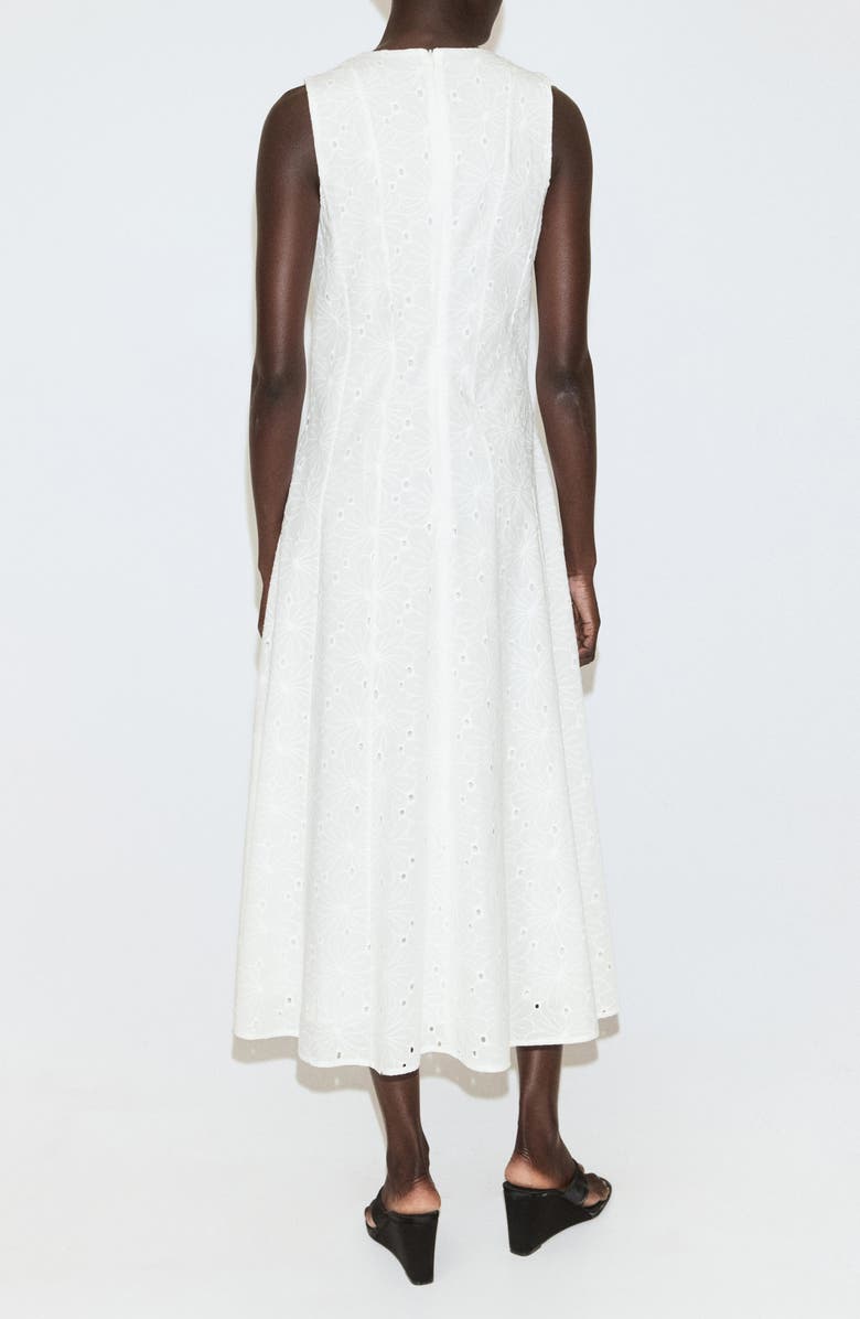 MANGO Eyelet Embroidered A-Line Midi Dress, Alternate, color,