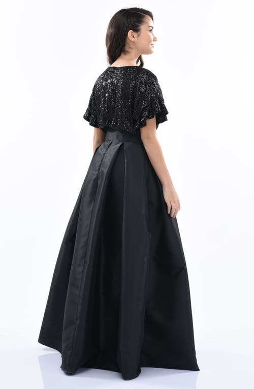 Tulleen Arcola Sequinned Gown In Black