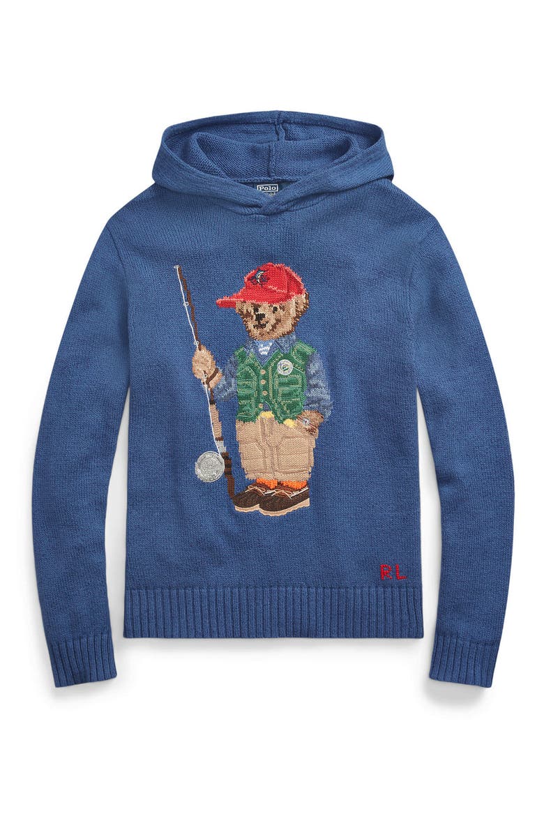 Polo Bear Embroidered Hooded Sweater, Alternate, color, OLD ROYAL