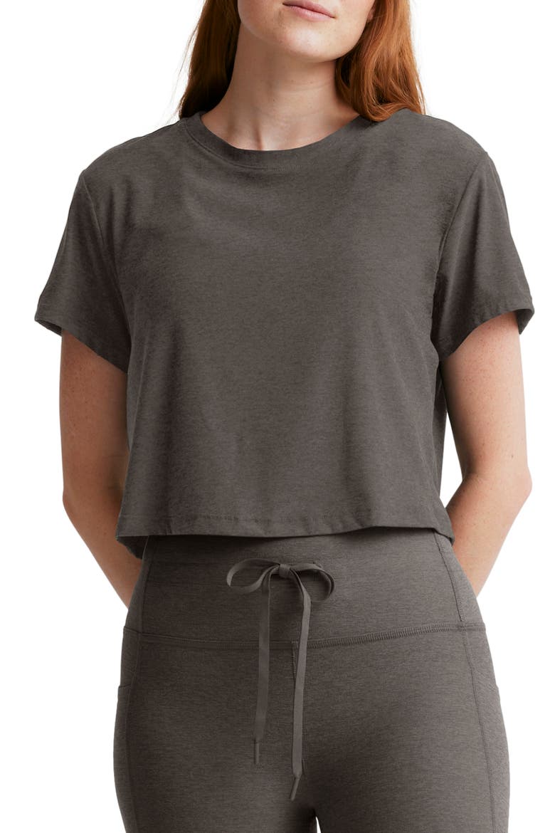 Featherweight Supreme Crop T-Shirt, Main, color, TRUE GRAY HEATHER