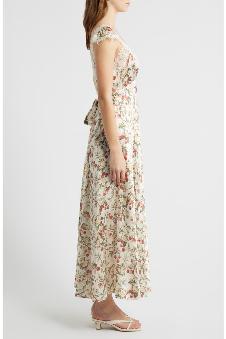 Fiona Floral Silk Maxi Dress, Alternate, color, CERISE ET FLEUR