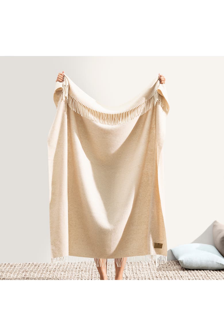 Juno Cashmere Throw, Alternate, color, Sand