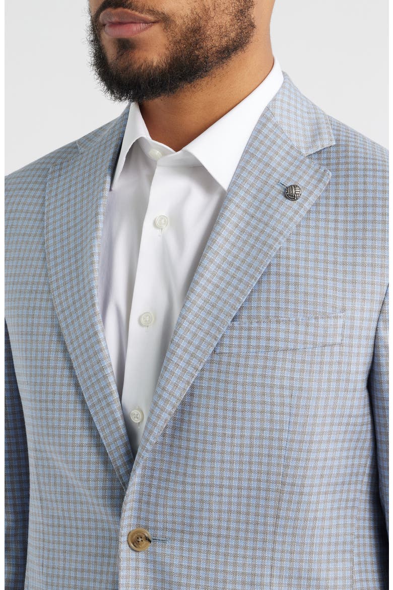 Morton Contemporary Fit Light Blue Graph Check Wool Sport Coat, Alternate, color, LIGHT BLUE