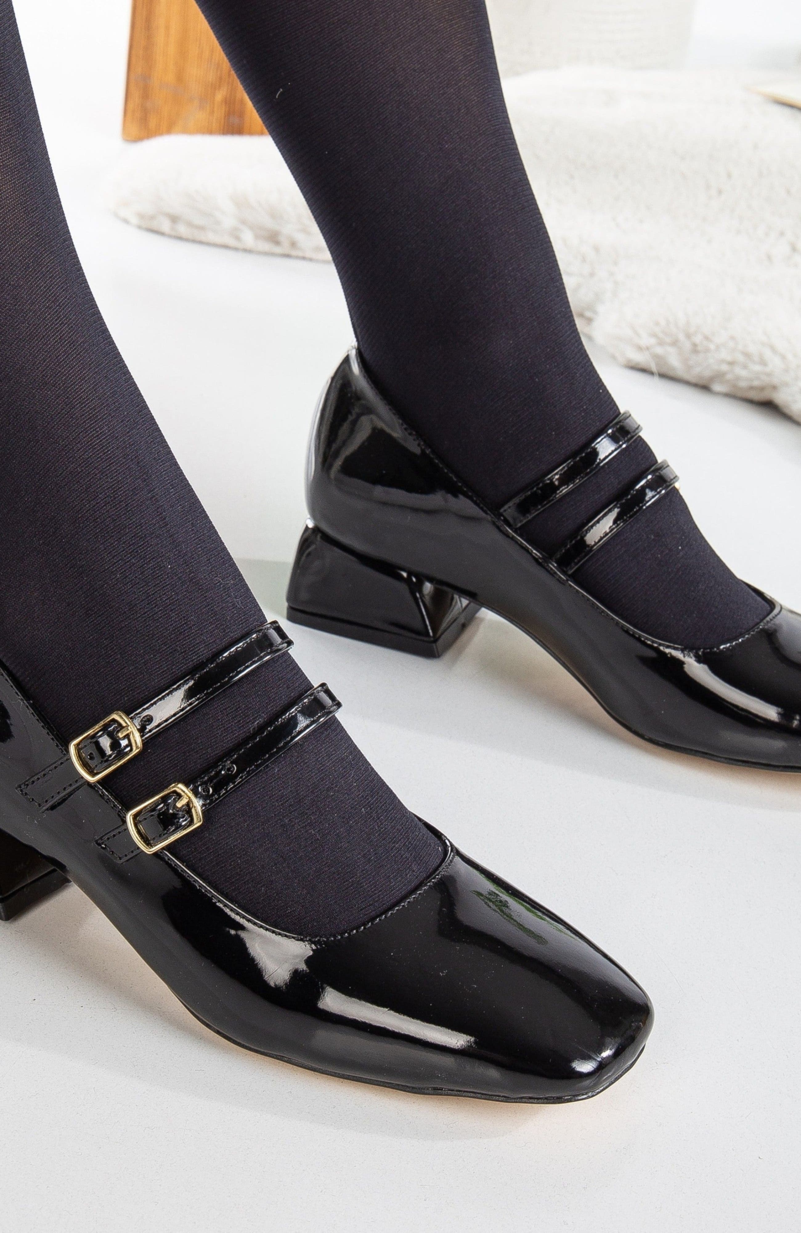 Forever 
Always Shoes Lizbeth Mary Jane Shoes, Alternate, color, Black Patent