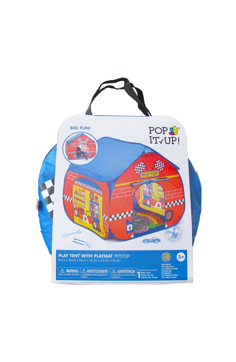 Fun2Give Pop It Up Pit Stop Tent With Race Mat Playhouse, Red, Alternate, color, Multicolored