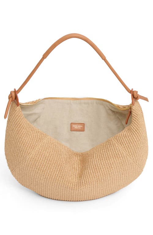 Mansur Gavriel Fortuna Raffia Hobo Bag In Natural
