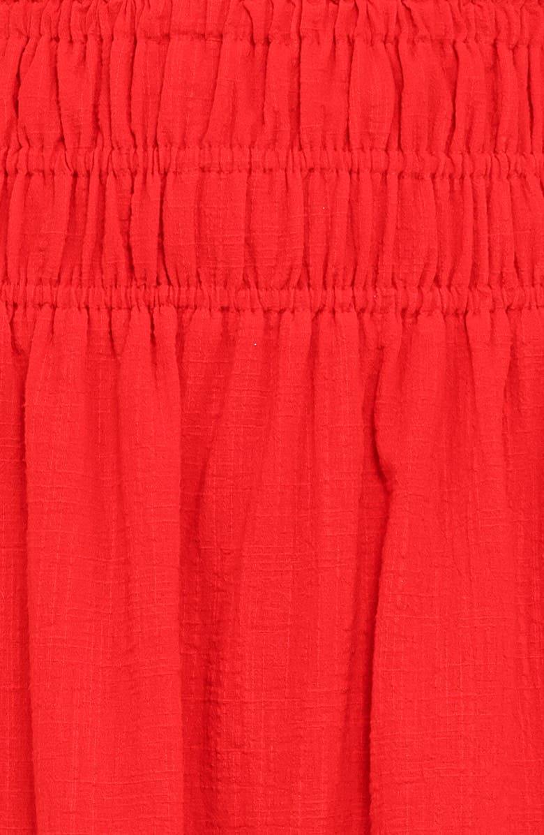 Petal & Pup Mattea Smock Waist Cotton Gauze Maxi Skirt, Alternate, color, Red