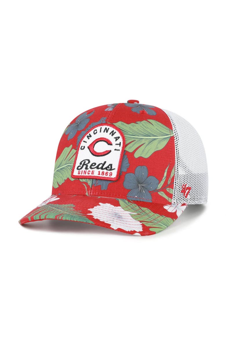 Men's '47  Red Cincinnati Reds Beachside Adjustable Trucker Hat, Main, color, Red