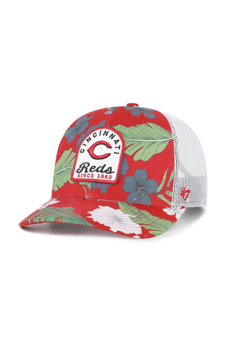 '47 Men's '47  Red Cincinnati Reds Beachside Adjustable Trucker Hat, Main, color, Red