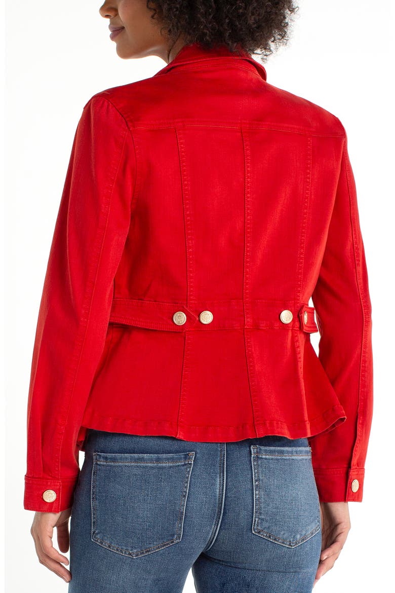 Tab Detail Peplum Jacket, Alternate, color, FIRE BRICK