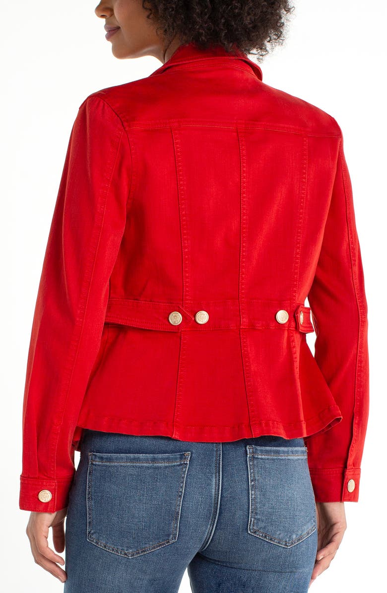 Liverpool Los Angeles Tab Detail Peplum Jacket, Alternate, color, Fire Brick