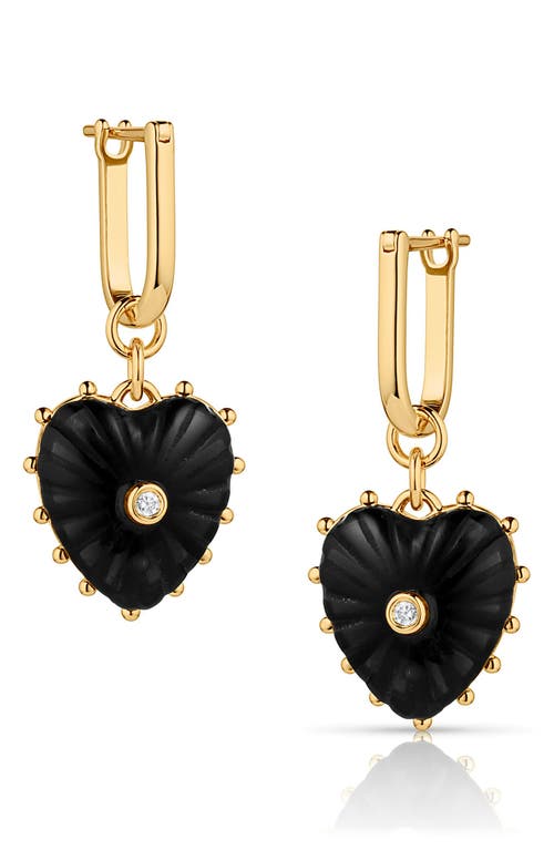 Thatch Isabel Amazonite Heart Drop Earrings In Onyx