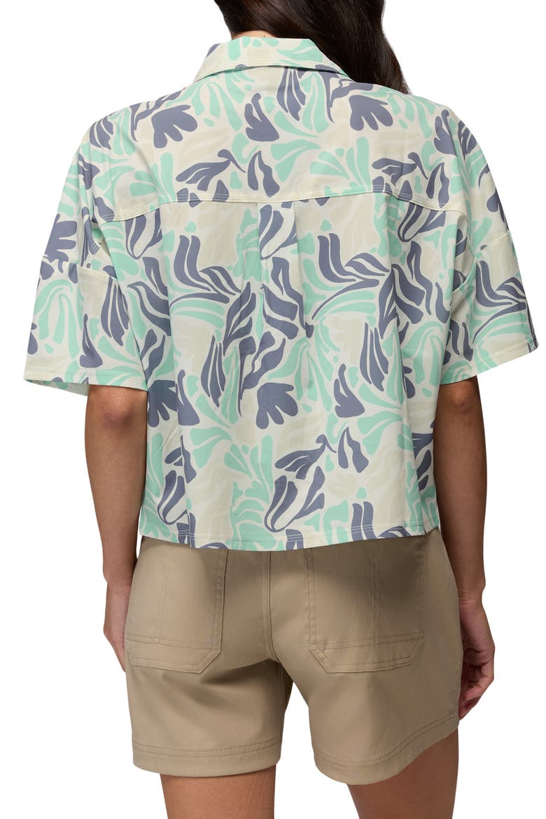 Railay Crop Button-Up Shirt, Alternate, color, SEA GLASS SEAWEED