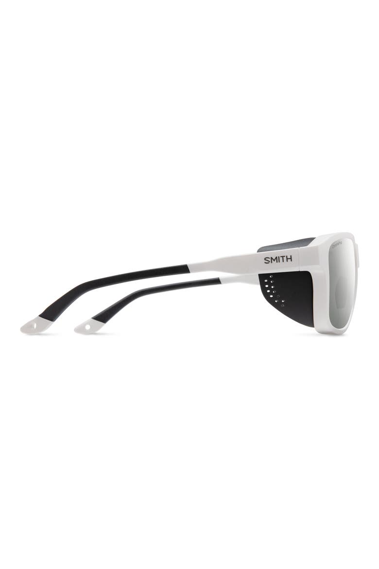 Embark 58mm ChromaPop™ Polarized Square Sunglasses, Alternate, color, WHITE / PLATINUM MIRROR