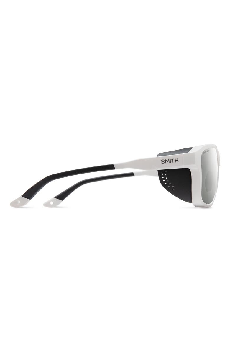 Smith Embark 58mm ChromaPop<sup>™</sup> Polarized Square Sunglasses, Alternate, color, White / Platinum Mirror