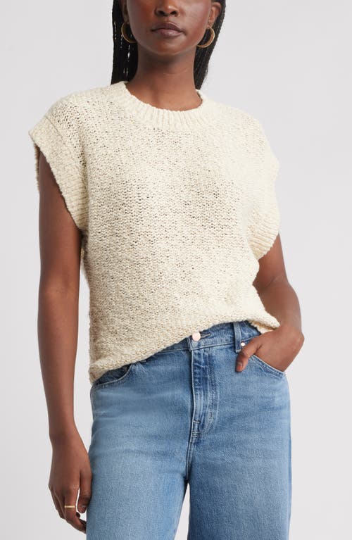 Treasure & Bond Slub Cotton Cap Sleeve Sweater In White