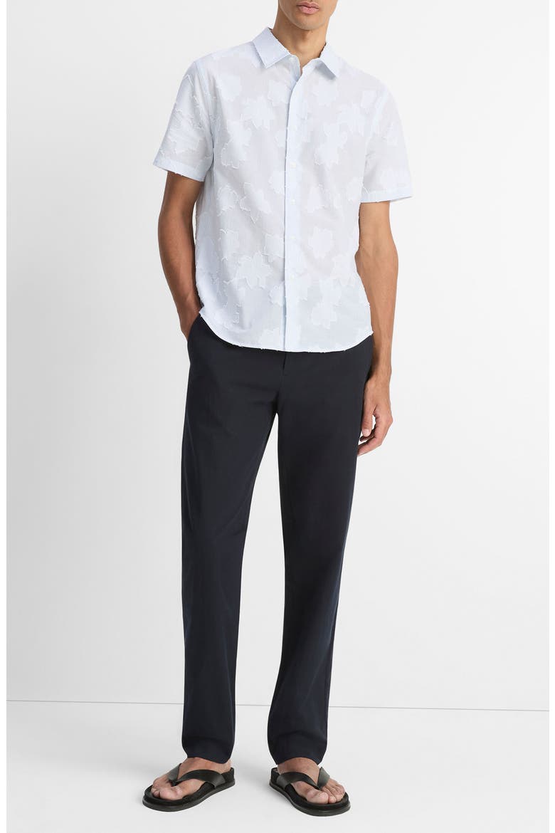 Fil Coupé Short Sleeve Button-Up Shirt, Alternate, color, OPTIC WHITE/ CALIFORN