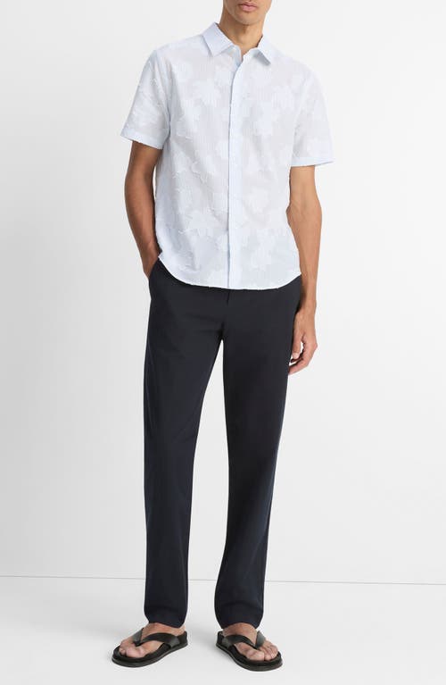 Vince Fil Coupe Regular Fit Short Sleeve Shirt In White