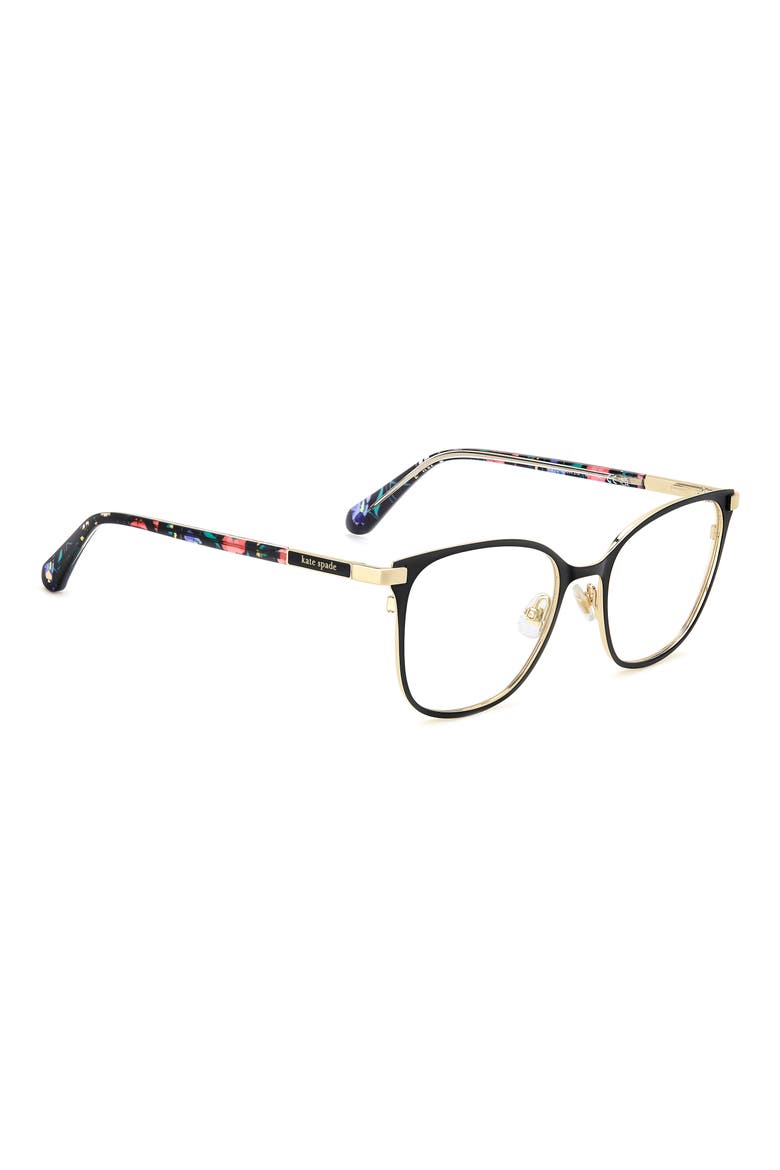 terriann 51mm square optical glasses, Alternate, color, BLACK