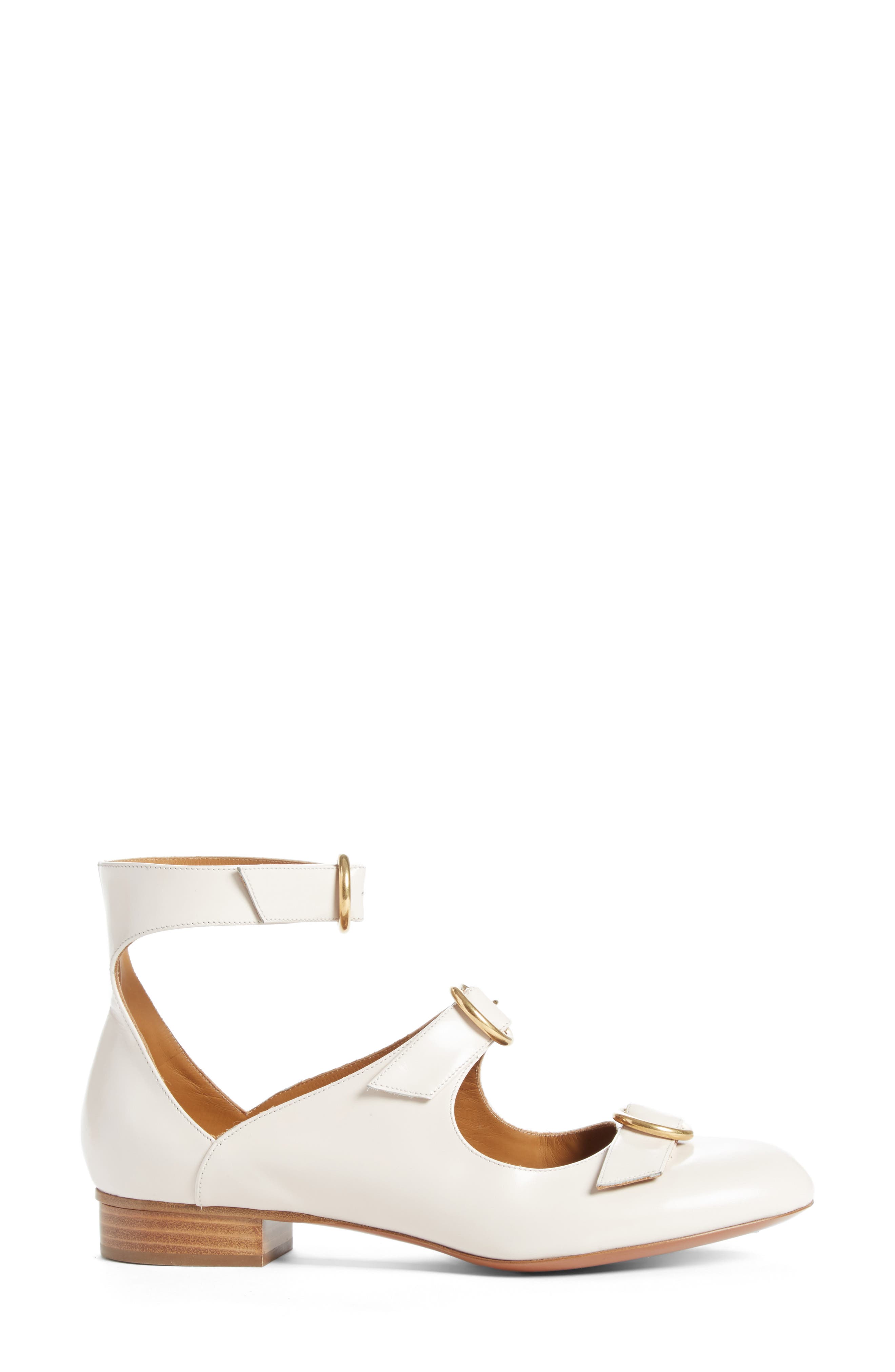 Chloé Buckle Ballerina Flat, Alternate, color, 