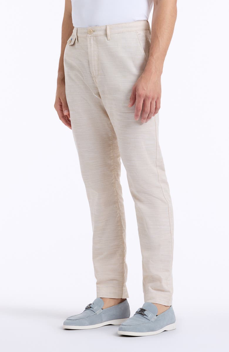 Robert Graham Dixton Straight Leg Cotton & Linen Pants, Alternate, color, Sand