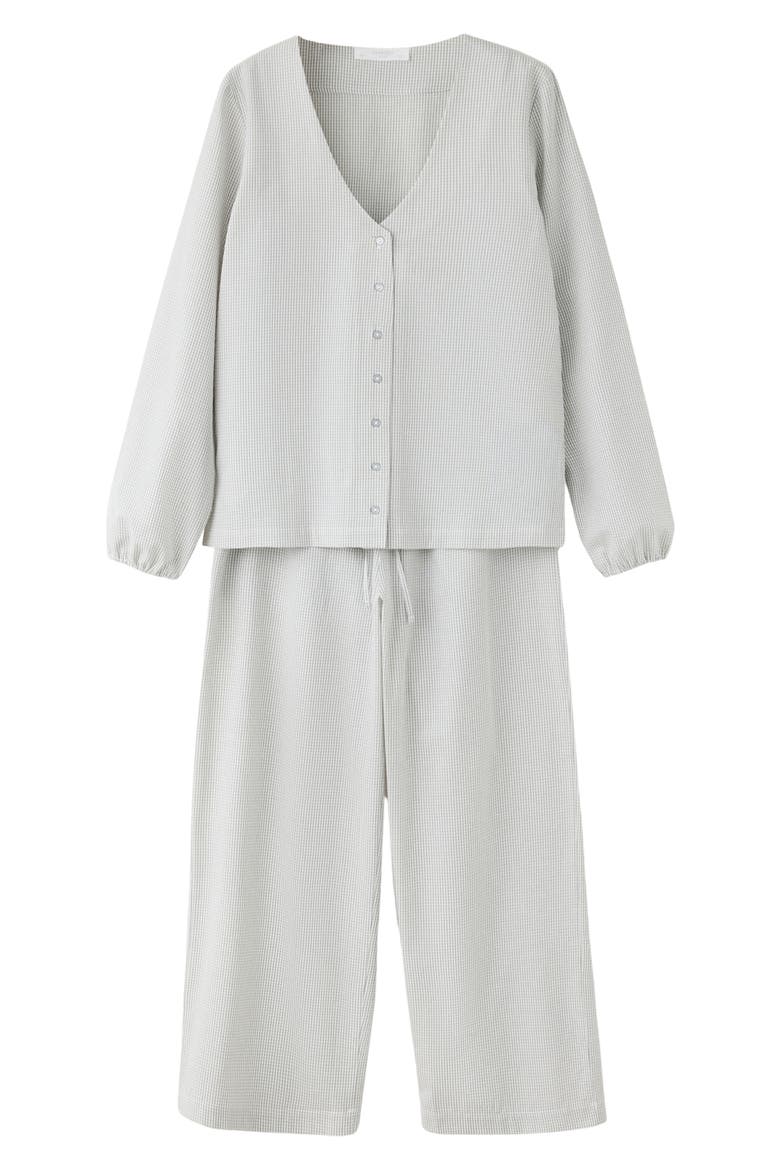 Gingham Check Pajamas, Main, color, GREY