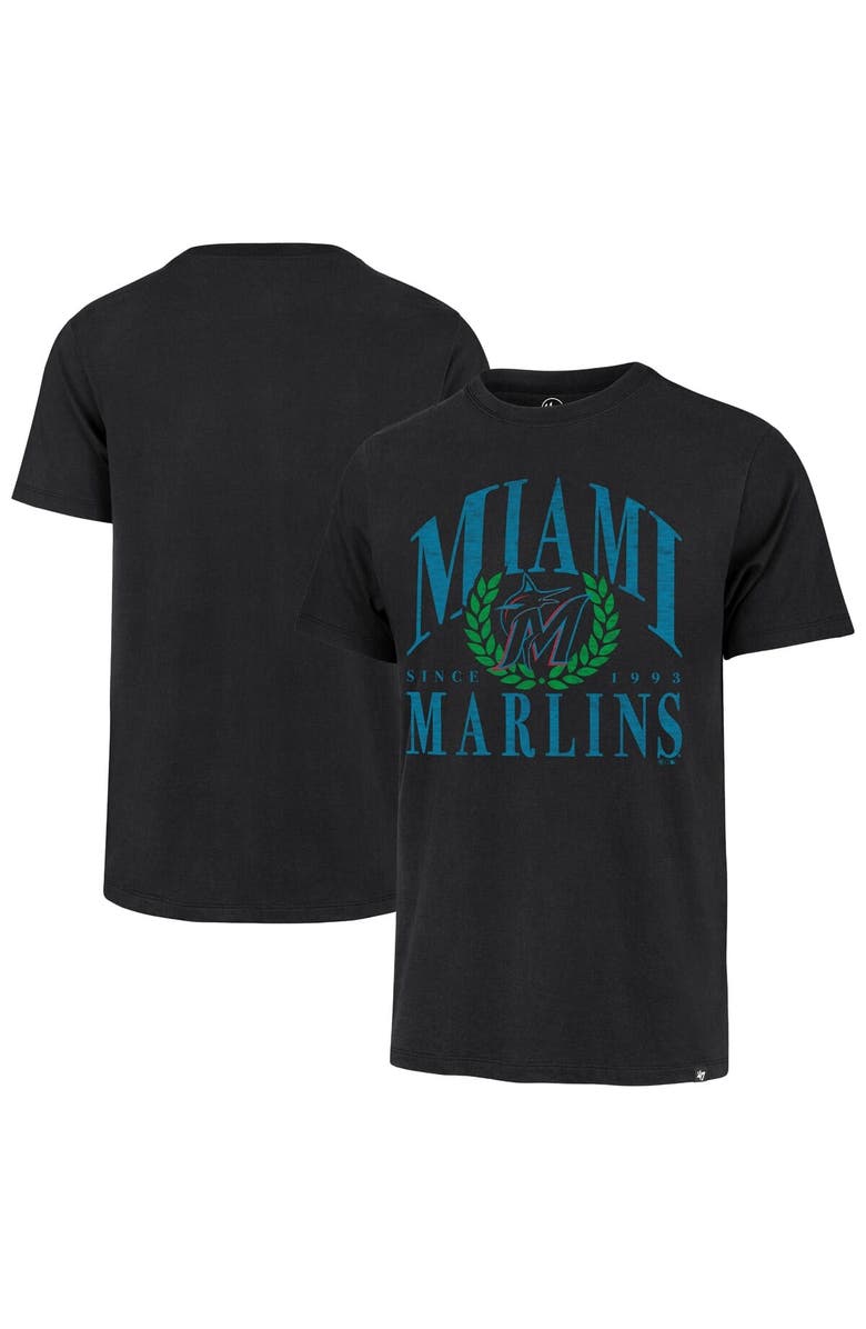 '47 Men's '47 Black Miami Marlins Pitchout Franklin T-Shirt, Alternate, color, Black