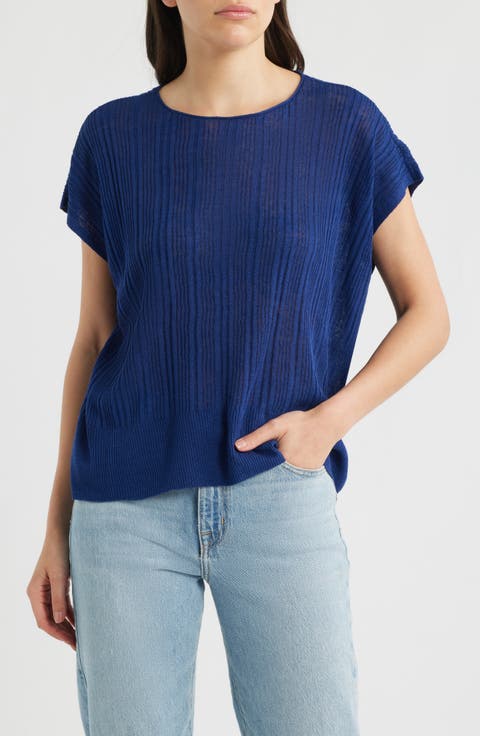 Variegated Rib Organic Cotton & Organic Linen Sweater