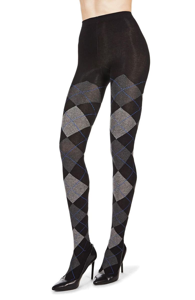MeMoi Argyle Sweater Tights, Alternate, color, Dark Gray Heather